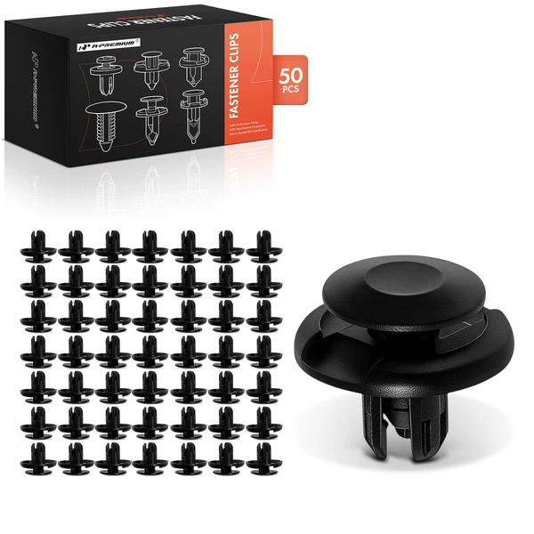 1997-2019 Honda CR-V 50 Pcs 8mm Nylon Black Engine Splash Shield Retainer A-Premium APRCF4278