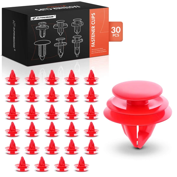 30 Pcs 9mm Nylon Red Upper Quarter Trim Lower Overhead Console Clip A-Premium APRCF4280