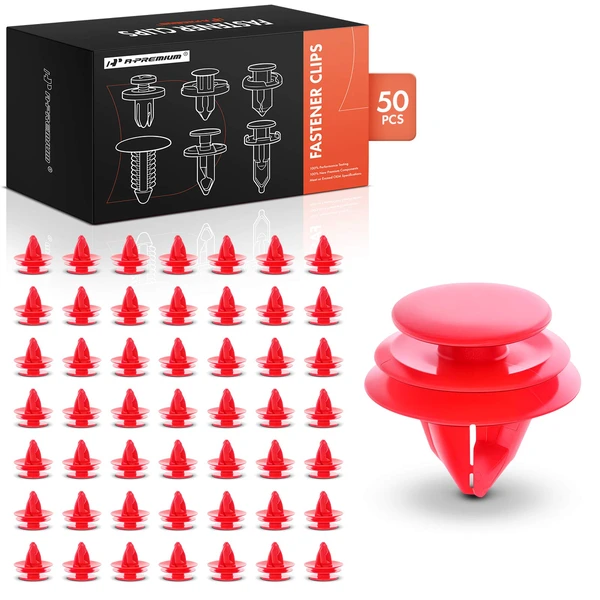 2016 Scion iM 50 Pcs 9mm Nylon Red Upper Quarter Trim Lower Overhead Console Clip A-Premium APRCF4281