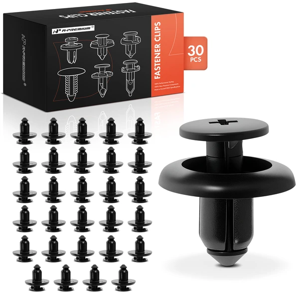 1989-1995 Geo Tracker 30 Pcs 9mm Nylon Black Front & Rear Bumper Fascia & Radiator Grille Retainer A-Premium APRCF4283