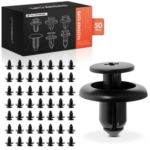 1989-1995 Geo Tracker 50 Pcs 9mm Nylon Black Front & Rear Bumper Fascia & Radiator Grille Retainer A-Premium APRCF4284