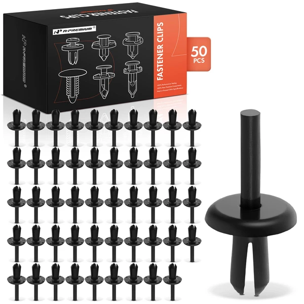 2003-2007 Volvo XC70 50 Pcs 6mm Nylon Black Bumper Cover Retainer A-Premium APRCF4290