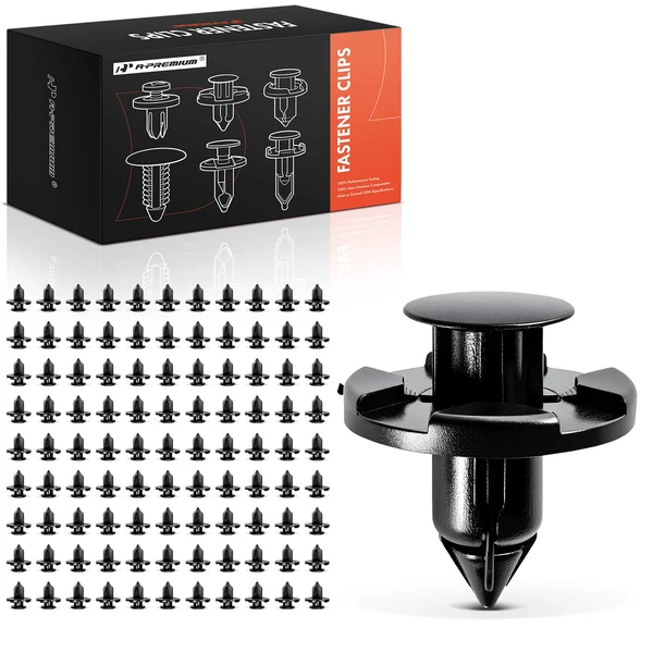 1983-1990 Nissan Pulsar NX 100 Pcs 8mm Nylon Black Bumper Fender Trim Panel Retainer Clip A-Premium APRCF4297