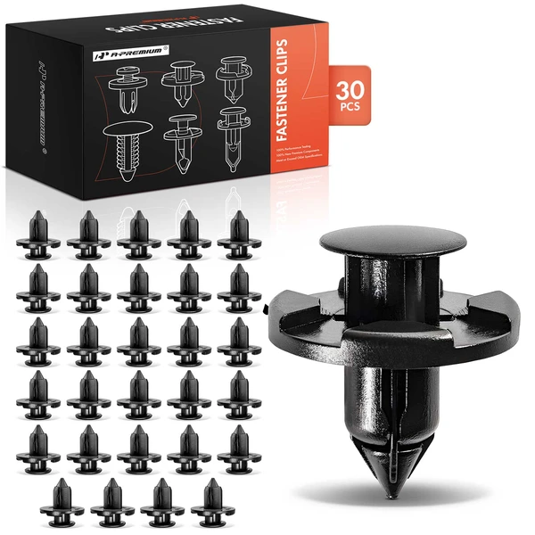 30 Pcs 8mm Nylon Black Bumper Fender Trim Panel Retainer Clip A-Premium APRCF4299