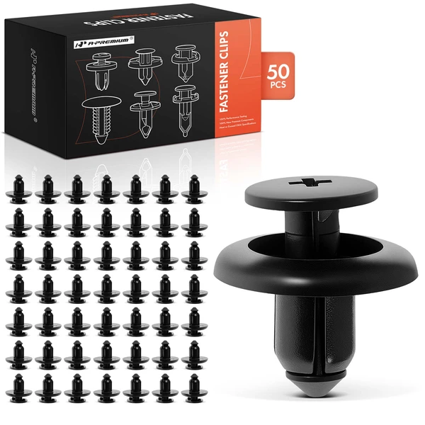 2012-2014 Mazda 5 50 Pcs 8mm Nylon Black Mud Guard Retainer A-Premium APRCF4321