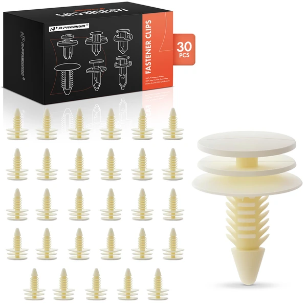 30 Pcs Nylon White Front & Rear Door Trim Panel Retainer A-Premium APRCF4341