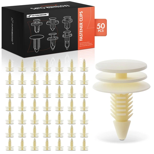 50 Pcs Nylon White Front & Rear Door Trim Panel Retainer A-Premium APRCF4342