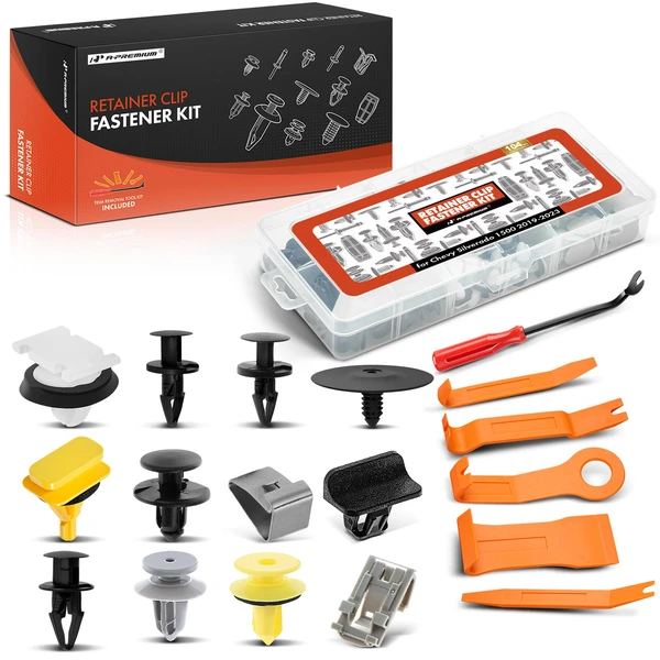 2019-2023 Chevrolet Silverado 1500 104 Pcs 12 Sizes Retainer Trim Clips Fastener Kits with Removal Tool A-Premium APRCF4660