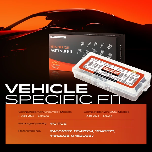 110 Pcs 12 Sizes Retainer Fastener Kits with Removal Tool A-Premium APRCF4661