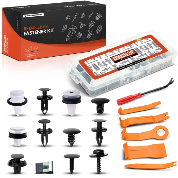 110 Pcs 12 Sizes Rocker Door Trim Panel Fender Apron Kit with Removal Tool A-Premium APRCF4656