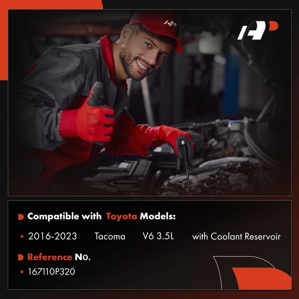 Radiator Cooling Fan Shroud with Coolant Reservoir for Toyota Tacoma 2016-2023 V6 3.5L