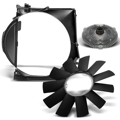 3 Pcs Engine Cooling Fan Shroud & Fan Blade & Fan Clutch Kit for 1999-2000 BMW 323i