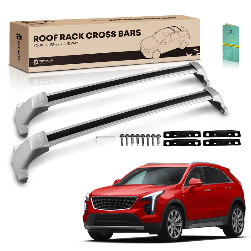 Silver Aluminum Alloy Roof Rack Cross Bar for Cadillac XT4 2019-2024