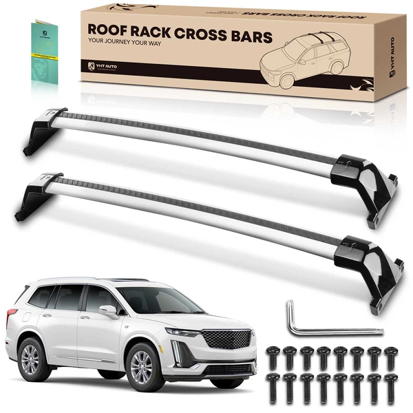 Silver Aluminum Alloy Roof Rack Cross Bar for 2020-2024 Cadillac XT6