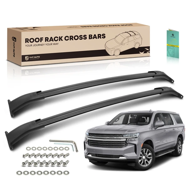 Black Aluminum Alloy Roof Rack Cross Bars for 2015-2020 Cadillac Escalade