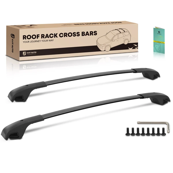 Black Aluminum Alloy & Nylon Roof Rack Rails Cross Bars for 2009-2020 Dodge Journey