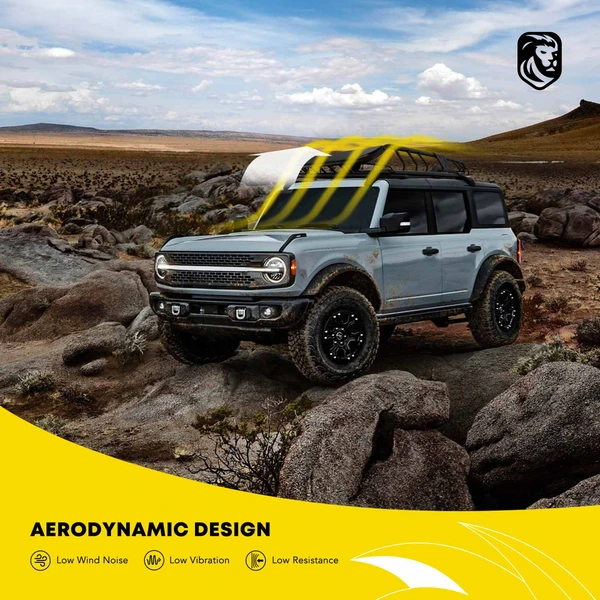 Black Aluminum Alloy & Nylon Roof Rack Cross Bars & Side Rails for 2021-2023 Ford Bronco