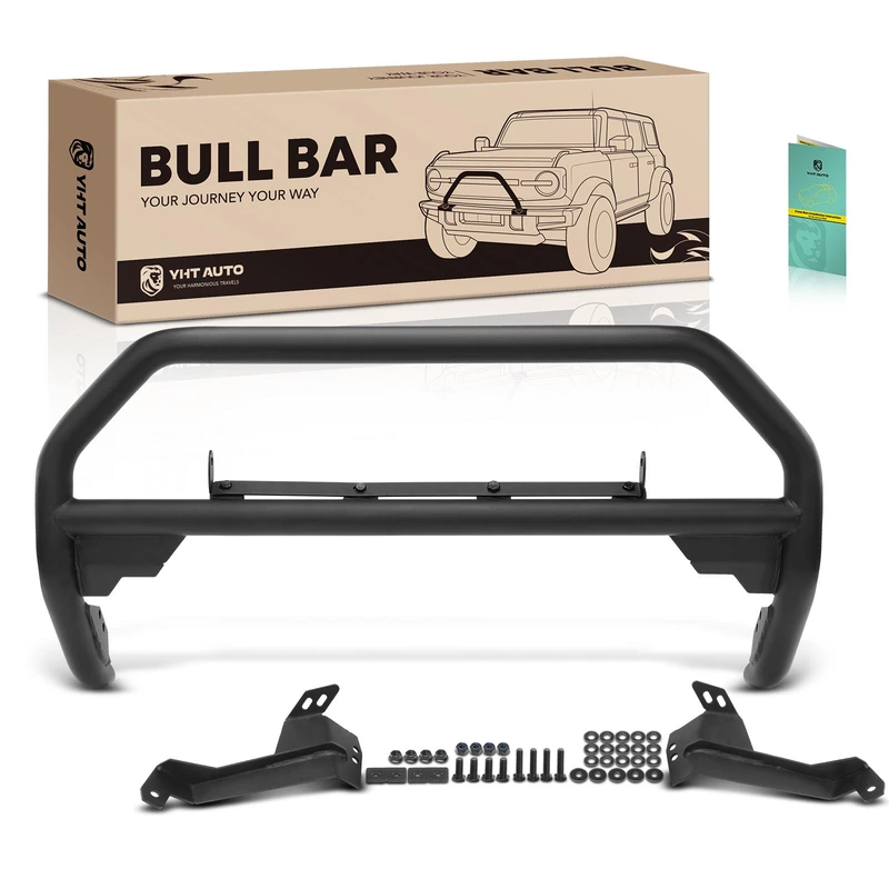 Black Manganese Steel Bumper Bull Bar for Ford Bronco 2021-2023 without Light Bar