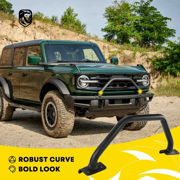 Black Manganese Steel Bumper Bull Bar without Light Bar for Ford Bronco 2021-2023