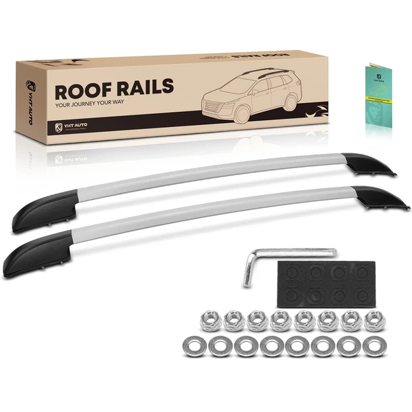 Black Aluminum Alloy & Nylon Alloy Roof Rack Side Rails for Ford Ranger 19-23