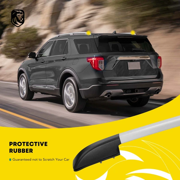 Black Aluminum Alloy & Nylon Alloy Roof Rack Side Rails for Ford Ranger 19-23