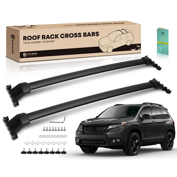Black Aluminum Alloy Roof Rack Cross Bars for 2019-2023 Honda Passport