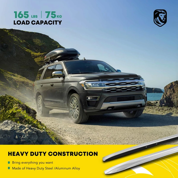 Silver Plastic Roof Rack Rails for Honda Pilot 2016-2022 SUV 165 lbs