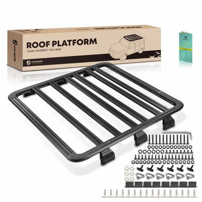 Black Aluminum Alloy Roof Rack Cargo Basket Luggage Carrier
