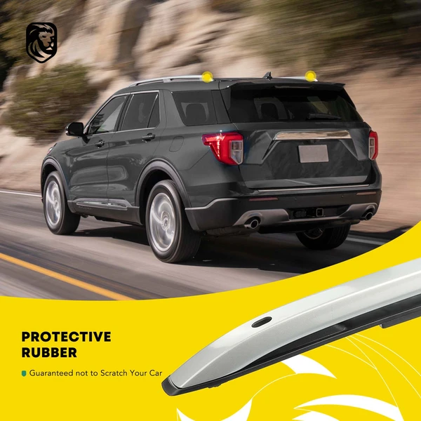 Silver Aluminum Alloy Nylon Roof Rack Side Rails for 2015-2023 Jeep Renegade