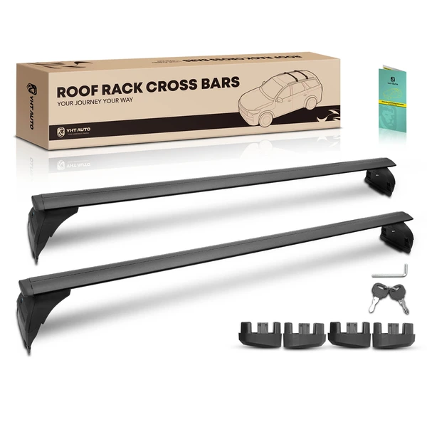 Black Aluminum Alloy Roof Rack Cross Bars for 2007-2023 Jeep Wrangler