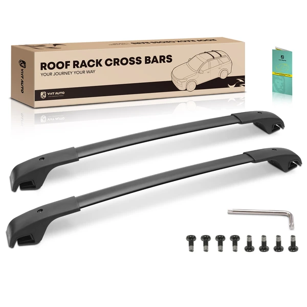 Black Aluminum Alloy Roof Rack Rails Cross Bars for 2014-2023 Jeep Cherokee