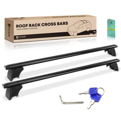 Black Aluminum Alloy & Nylon Roof Rack Rails Cross Bars