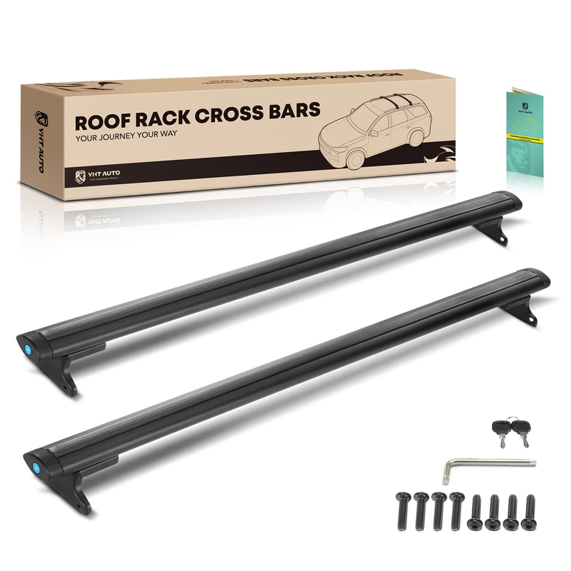 Black Aluminum Alloy Roof Rack Rail Cross Bars for Jeep Compass MK49 2011-2016