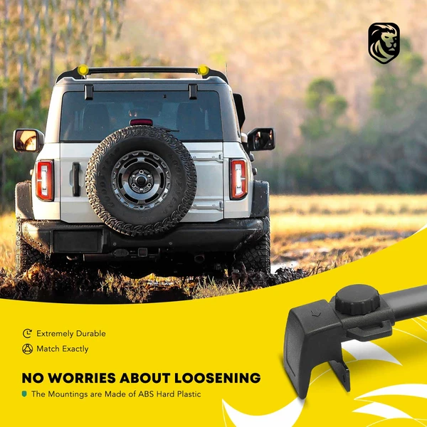 Black Aluminum Alloy & Nylon Roof Rack Cross Bars for 2017-2023 Jeep Compass