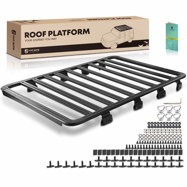 78-inch x 55-inch Black Aluminum Alloy Roof Rack Platform for 2020-2023 Jeep Gladiator