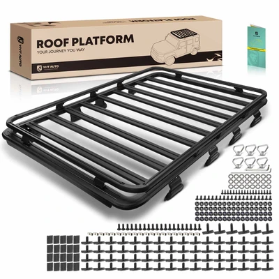 78-inch x 55-inch Black Aluminum Alloy Roof Rack Platform