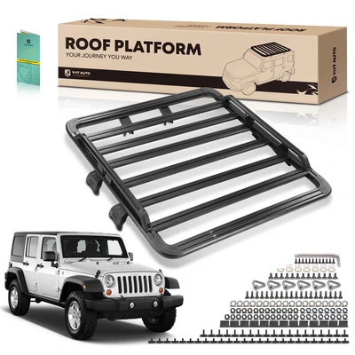 62-inch x 55-inch Black Aluminum Alloy Roof Rack Platform
