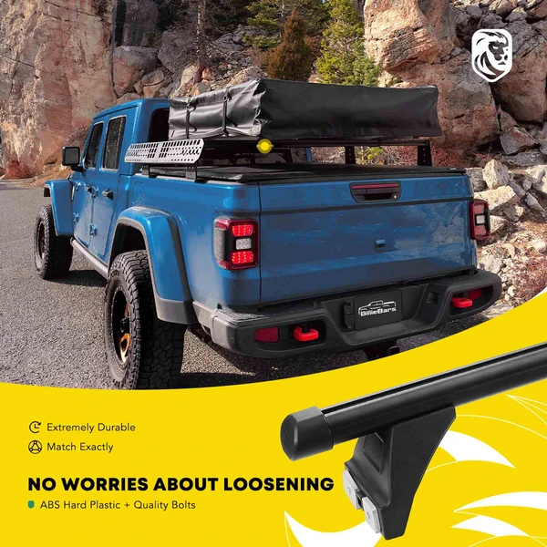 Black Aluminum Alloy Truck Bed Roof Rack Cross Bars for 2020-2023 Jeep Gladiator