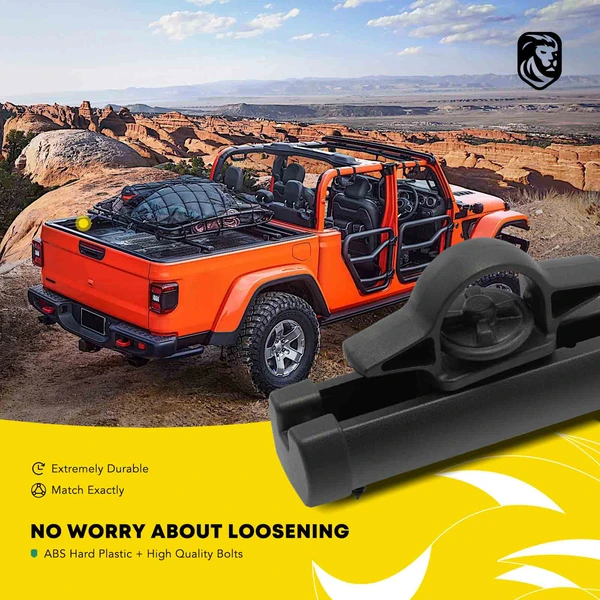 Black Aluminum Alloy Truck Bed Carrier Rails for 2020-2023 Jeep Gladiator