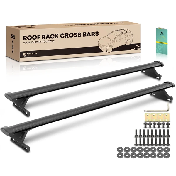 Black Aluminum Alloy Roof Rack Cross Bars for 2017-2023 Jeep Compass