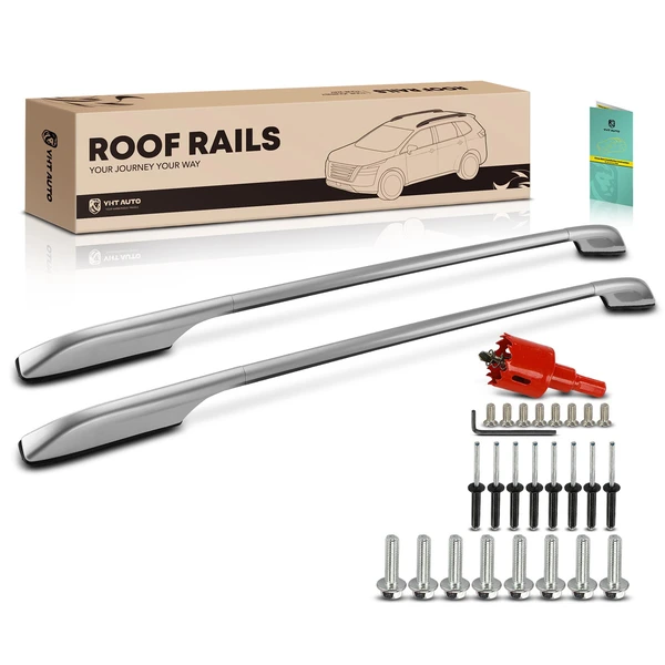 Silver Aluminum Alloy Roof Rack Side Rails for 2014-2020 Nissan Rogue