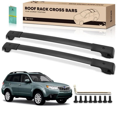 Black Aluminum Alloy & Nylon Roof Rack Rails Cross Bars