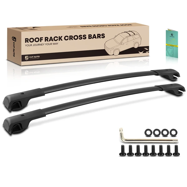 Black Aluminum Alloy & Nylon Roof Rack Cross Bars for 2013-2015 Subaru XV Crosstrek