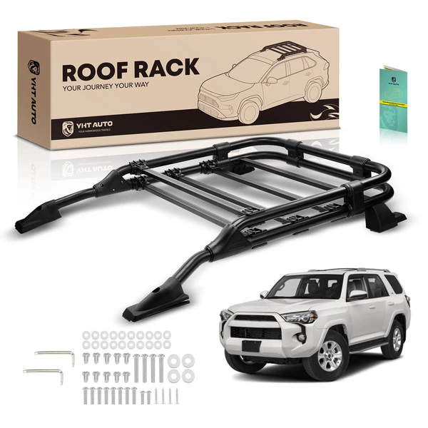 Black Aluminum Alloy Roof Rack Cargo Basket for 2010-2023 Toyota 4Runner