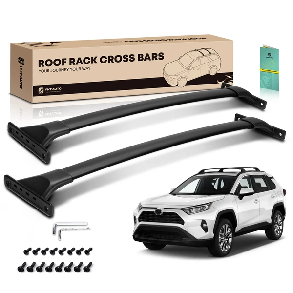 Black Aluminum Alloy Roof Rack Cross Bar for 2019-2022 Toyota RAV4