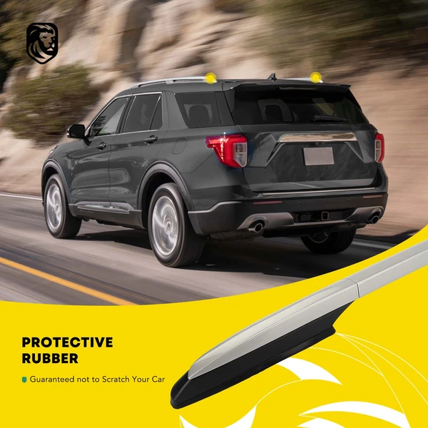 Silver Aluminum Alloy Roof Rack Side Rails for 2013-2018 Toyota RAV4