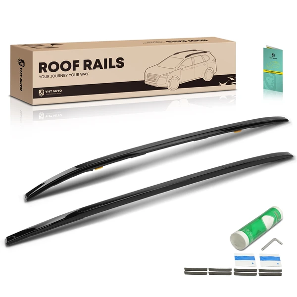 Black Aluminum Alloy Roof Rack Side Rails for 2019-2020 Toyota RAV4