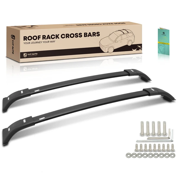 Black Aluminum Roof Rack Rail Cross Bars Luggage Carrier for 2021-2023 Toyota Venza