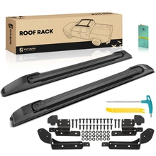 Black Aluminum Alloy Roof Rack Cross Side Rails Bars Set for 2024 Toyota Tacoma