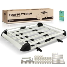 50-inch x 38-inch Silver Aluminum Alloy Roof Rack Top Cargo Carrier